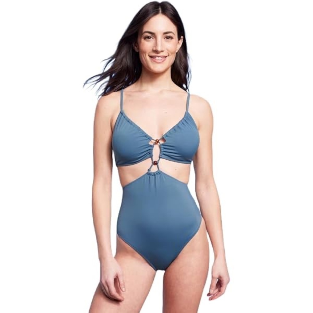 Shade & Shore Blue Cutout One-Piece Swimsuit